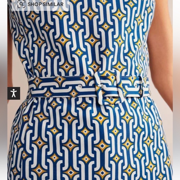 Boden Belted Co-ord Top geometric - Picture 3 of 10